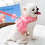 Pink Flower Puppy Harness Mesh Breathable Small Girl Dog Cat Vest Harness Cute Doggy Lace Dress Harness with Leash for Walking