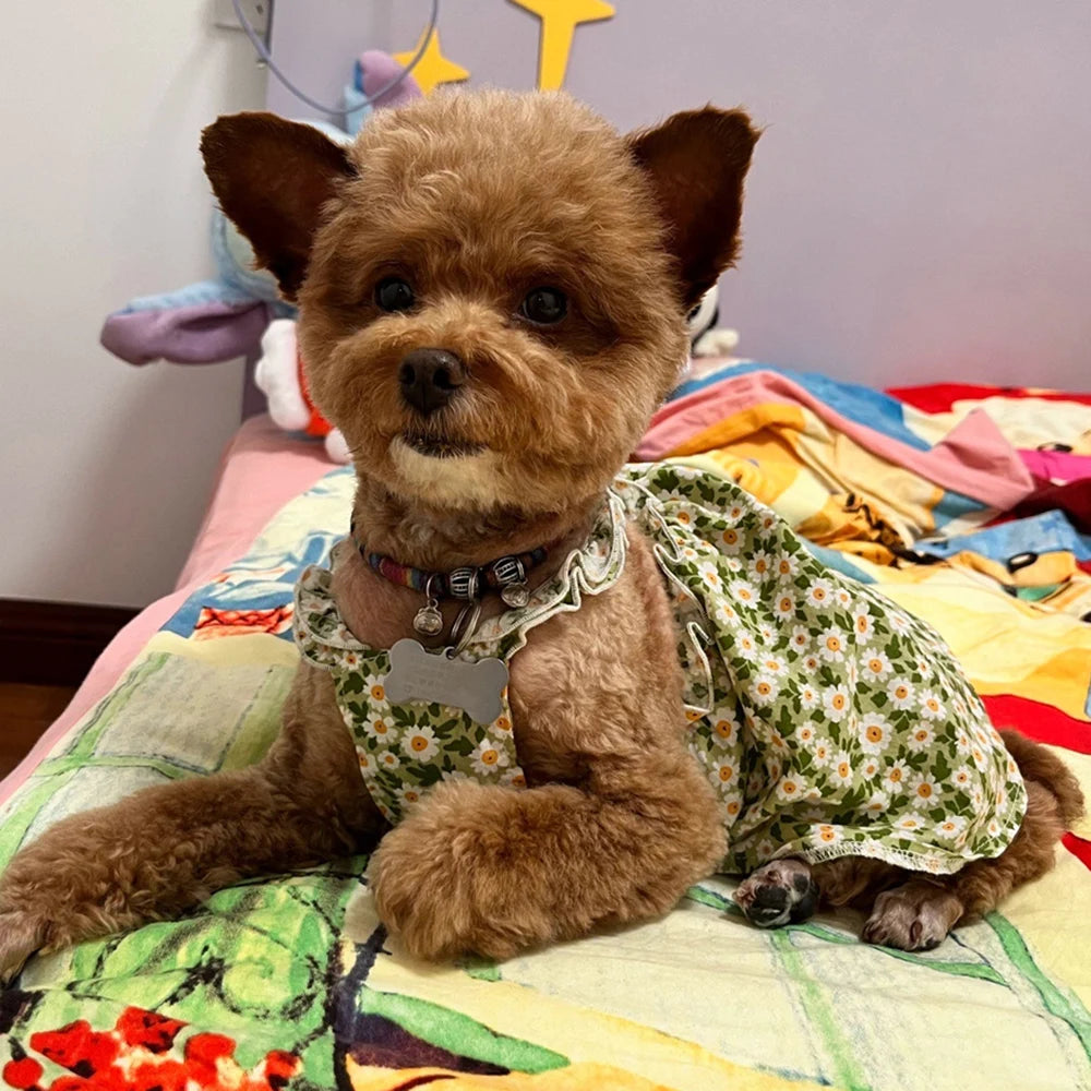 Cotton Puppy Dog Princess Dress for Small Dogs Suspender Skirt Summer Thin Pet Clothes Chihuahua Poodle Yorkies mascotas Dresses