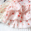 Light Pink Summer Fancy Dresses Strawberry Print Princess Bow Tie Tiered Skirt Vest Overalls Female New Puppy Clothing for Cats