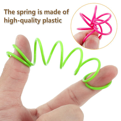 16pcs Cat Springs Toys Kitten Coil Spiral Pet Interactive Gauge Plastic Spring Toy Colorful Springs Cat Pet Toy Products