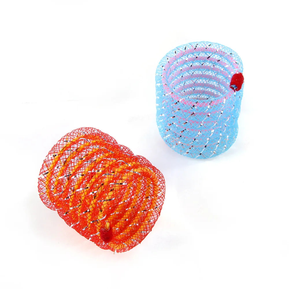 Kitten Cat Toys Interactive Cat Spring Toy Colorful Springs Cat Pet Toy Coil Spiral Springs Pet Products for Cats