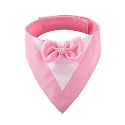 Pet Bow Tie Dog Collar Tuxedo Bandana Adjustable Formal Puppy Triangular Neck Wear for Wedding Birthday Dress-up Cosplay Party