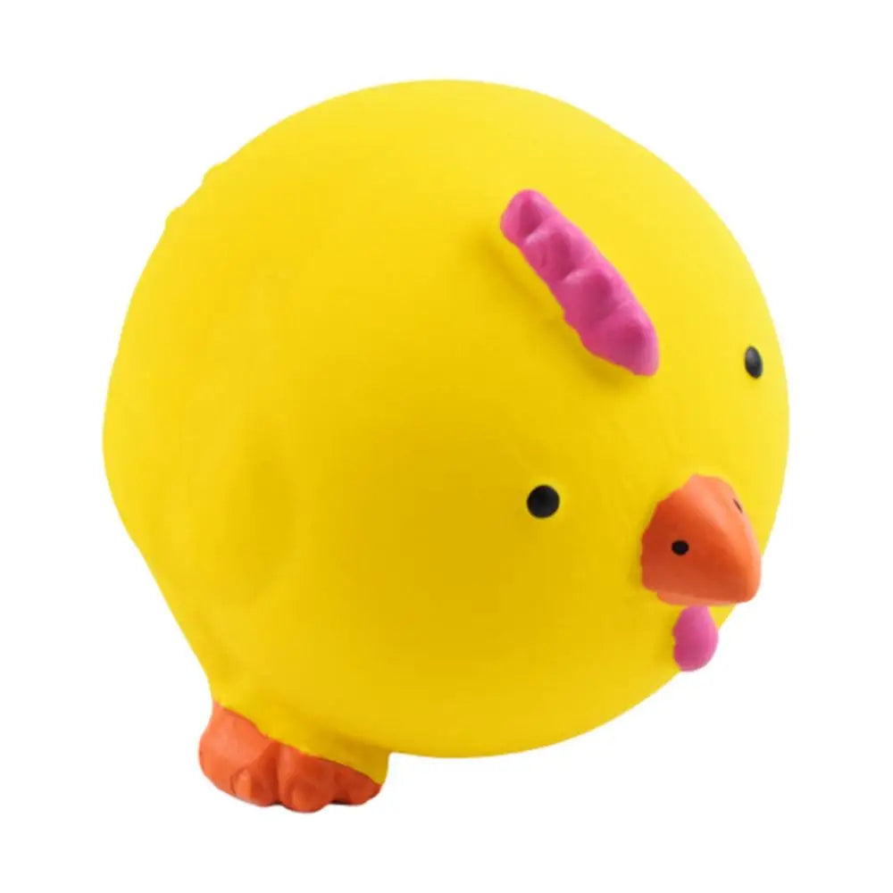 Small Dog Squeaky Toys Round Cartoon Animal Shape Indestructible Dog Teething Toys Reduces Buildup Without Brushing No Stuffing