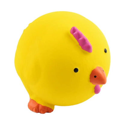 Small Dog Squeaky Toys Round Cartoon Animal Shape Indestructible Dog Teething Toys Reduces Buildup Without Brushing No Stuffing