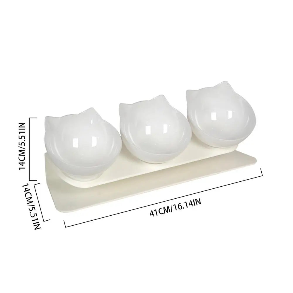 Dog Bowls Elevated Anti-Vomit Tilted Water And Food Feeder With 3 Dishes Pet Feeding Accessories For Cat And Dog Bowls For Dry