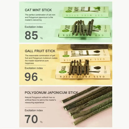 6pcs Natural Matatabi Cat Stick Mint Caught Bite Excited Rods Silvervine For Cat Teeth Cleaning Treating Pet Supply Cat Toys