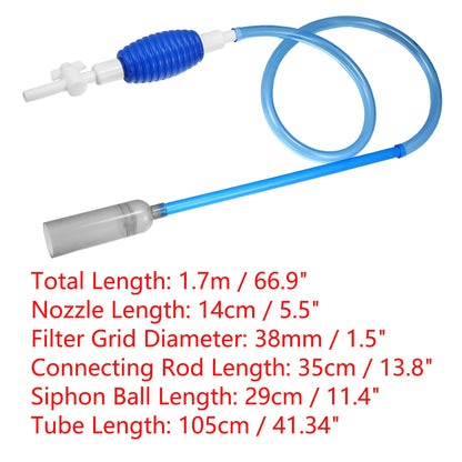UXCELL Aquarium Water Change Kit Fish Tank Siphon Long Hose Parts Vacuum Cleaner Water Pump Gravel Filter Tools Accessories Set