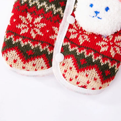 Winter Warm Pet Dog Coat Christmas Dog Clothes Cute Bear Snow Print Costume Chihuahua Happy New Year Puppy Vest Cardigan for Dog