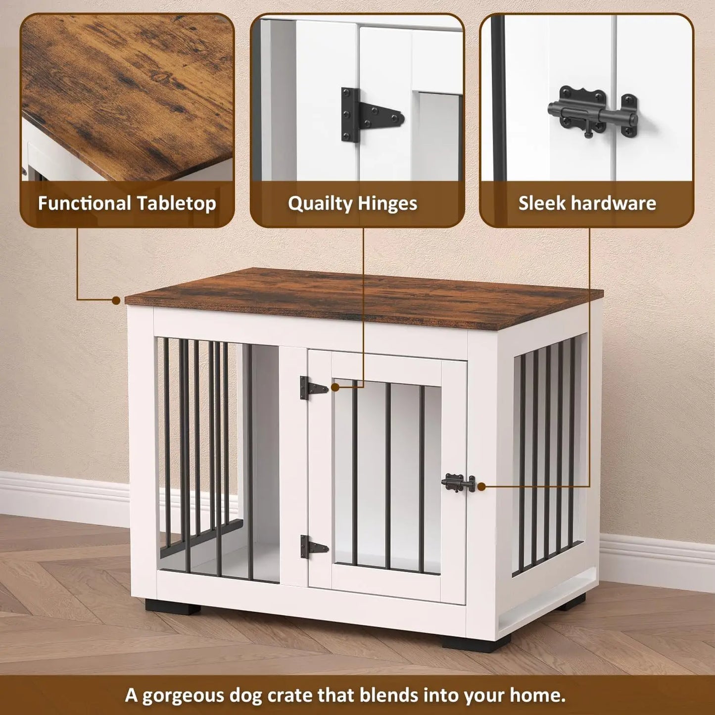 Furniture Dog Cage Dog Box Modern Wooden Steel Wire Pet Large Kennel Cat House Cat Cage Pet House Pet Supplies