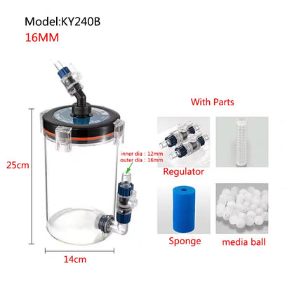 External Aquarium Filter Quiet External Canister with Sponge Bucket No Pump Suitable for Sea/Fresh water Fish Tanks Filtration