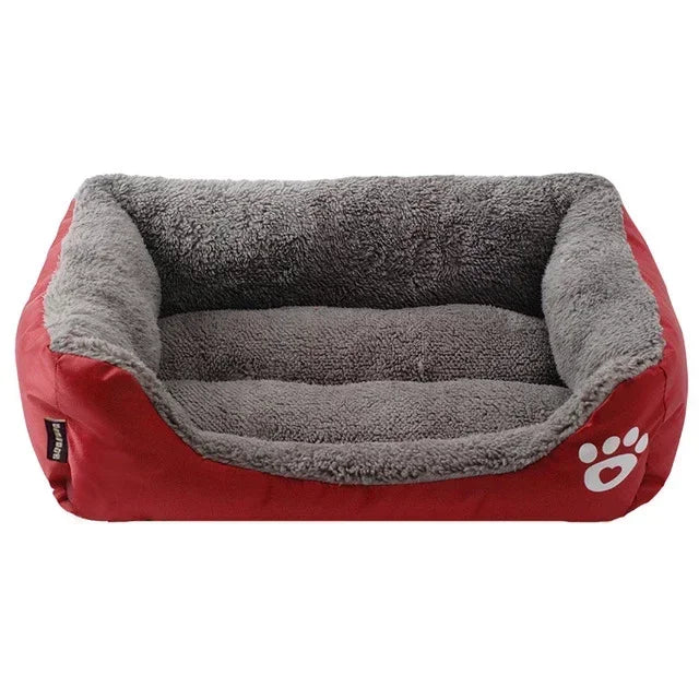 Warm Corduroy Dog Sofa Bed – Plush Fleece Pet Couch with Bolsters