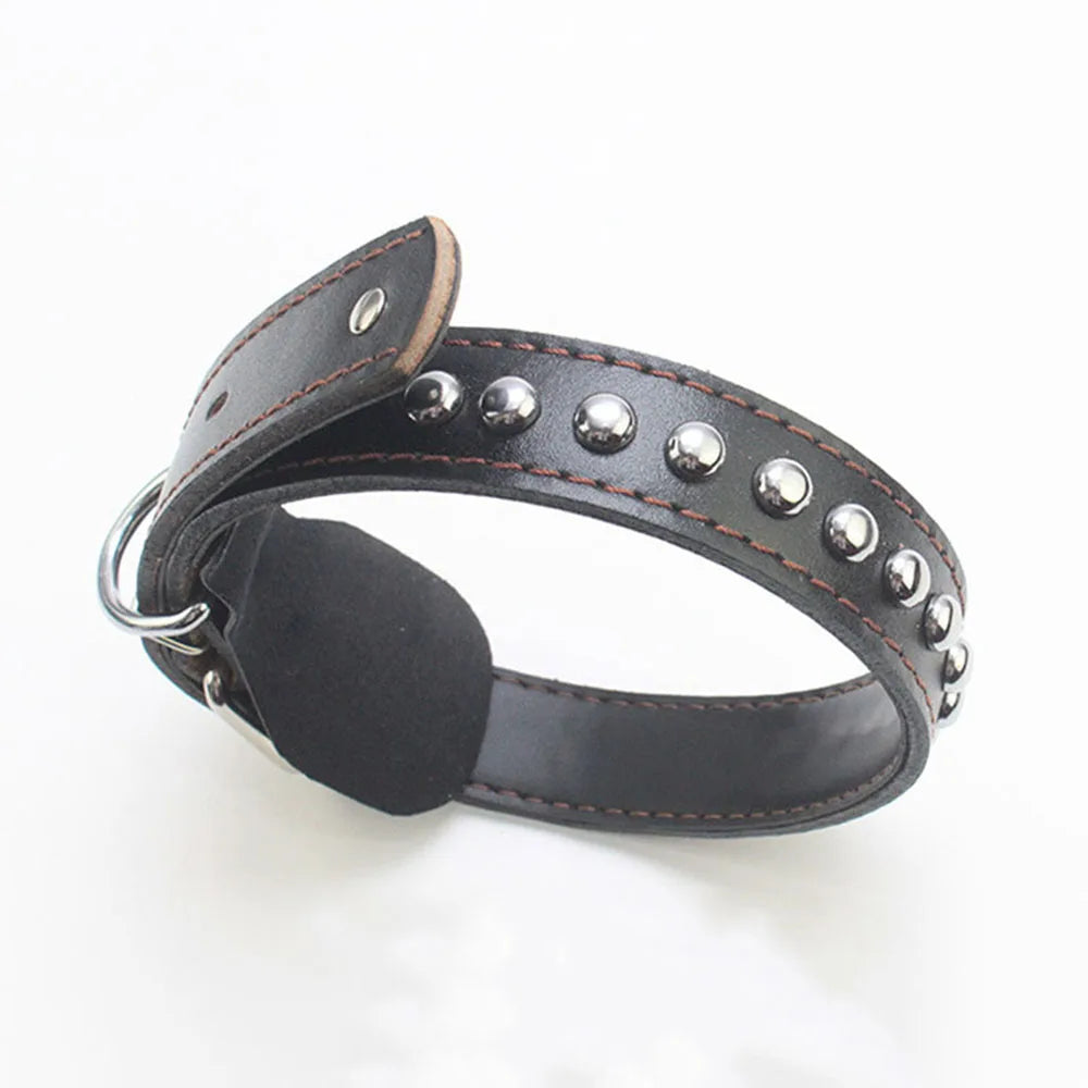 Unisex Studded Dog Collar Adjustable PU Leather Collars for Medium and Large Dogs Pet Necklace for Doberman Big Dogs Products