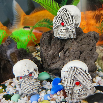 Resin Aquarium Ornaments Decoration Simulated Character Skull Decoration For Fish Tank Ornament Aquatic Pet Supplies Decorations