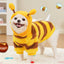 Cute Bee Cosplay Winter Clothes for Small Dogs Thick Flannel French Bulldog Cat Overalls Christmas New Year Pet Puppy Outfits