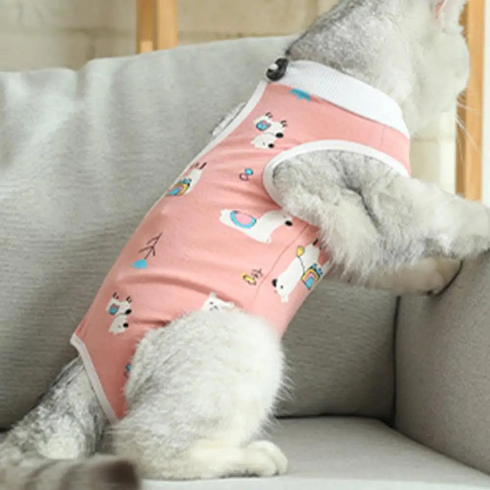 Cat Recovery Onesie Breathable Spay Abdominal Kitten Recovery Shirt Collar Alternative Kitten Onesie Clothes Kitten Shirt Coats