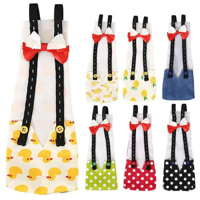 Adjustable Nappy Clothes Pet Supplies Physiological Pant Bowknot Chicken Diaper Clothes with Elastic Band Chicken Duck Diapers