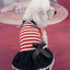 Puppy Dog Pet Stripe Costume Princess Dress Lace Pleated Lapel Stripe Bownot Princess Dress Denim Skirt XS-L Pet Supplies