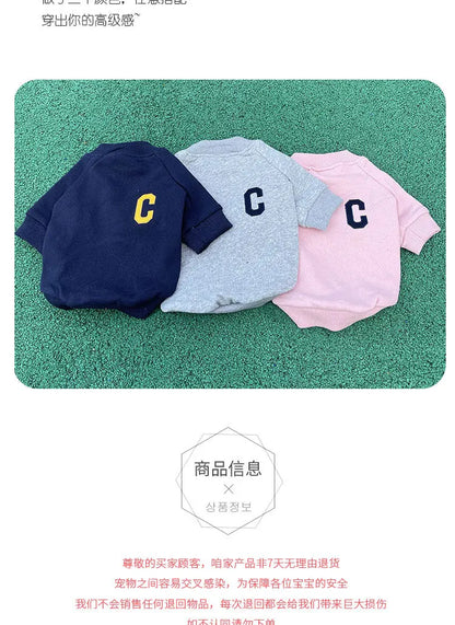 The New  Pet Clothes  Dog Costume Embroidery Crew Neck Parent-child Wear Spring and Autumn Pure Cotton Three Colors Seven Sizes