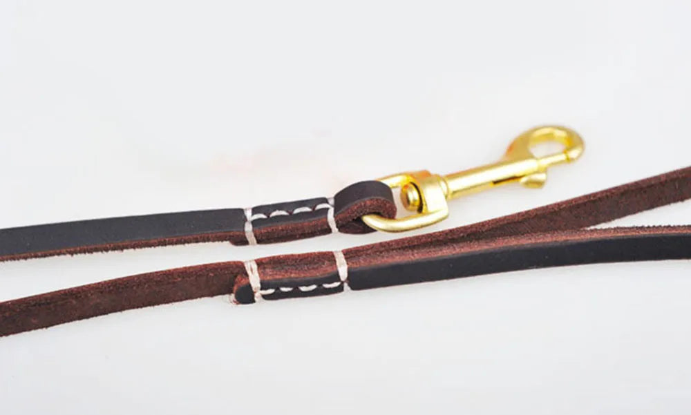 Hand-made Real Leather Pet Puppy Dog Leash for Small Dogs and Cats Lightweight Slender Genuine Leather Dog Leash Brown Red Green