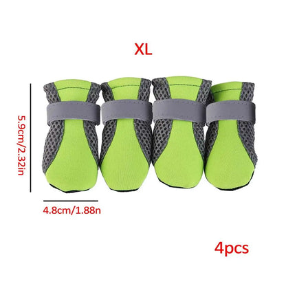 Small Dog Shoes Mesh Hiking Boots Paw Protector 4pcs Breathable Dog Shoes Adjustable Non Slip For Outdoor Running Walking Summer