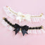 Romantic Summer Dog Collar Bow Tie Pearl Lace Party Cat Necklace for Small Puppy Luxury Designer Chihuahua Pet Neck Accessories