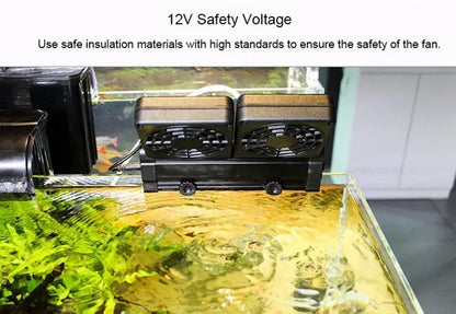 Aquarium Fish Tank Cooling Fan System Chiller Control Reduce Water Temperature 1/2/3/4 Fan Set Cooler Aquarium cooling fans
