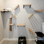 Cat Tree Cat Wall Mounted Climbing Wooden Shelves Posts Ladders with Hammock and Cat House Cat Bridge for Kittens Perch Sleeping