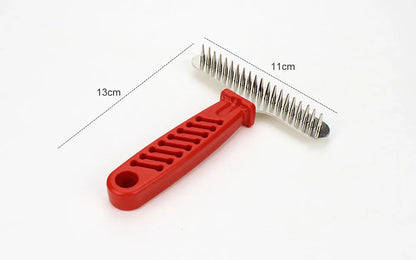 Dog Rake Deshedding Dematting Brush Comb Undercoat Rake for Dogs Cats Short Long Hair Pet Brushes Shedding with Double Row Pins