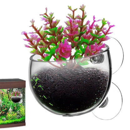 Aquatic Plant Pots Aquatic Planter With Suction Cups Red Shrimp Live Plants Fish Tank Holder Aquatic Tank Live Plant Pot