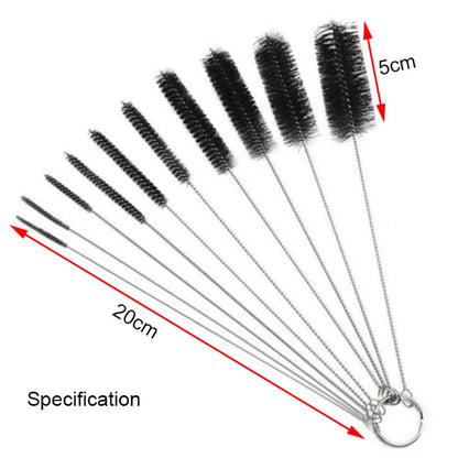 Aquarium Tube Pipe Cleaning Brush Stainless Steel Water Filter Air Tube Flexible Single End Hose Aquarium Accessories 10pcs/set