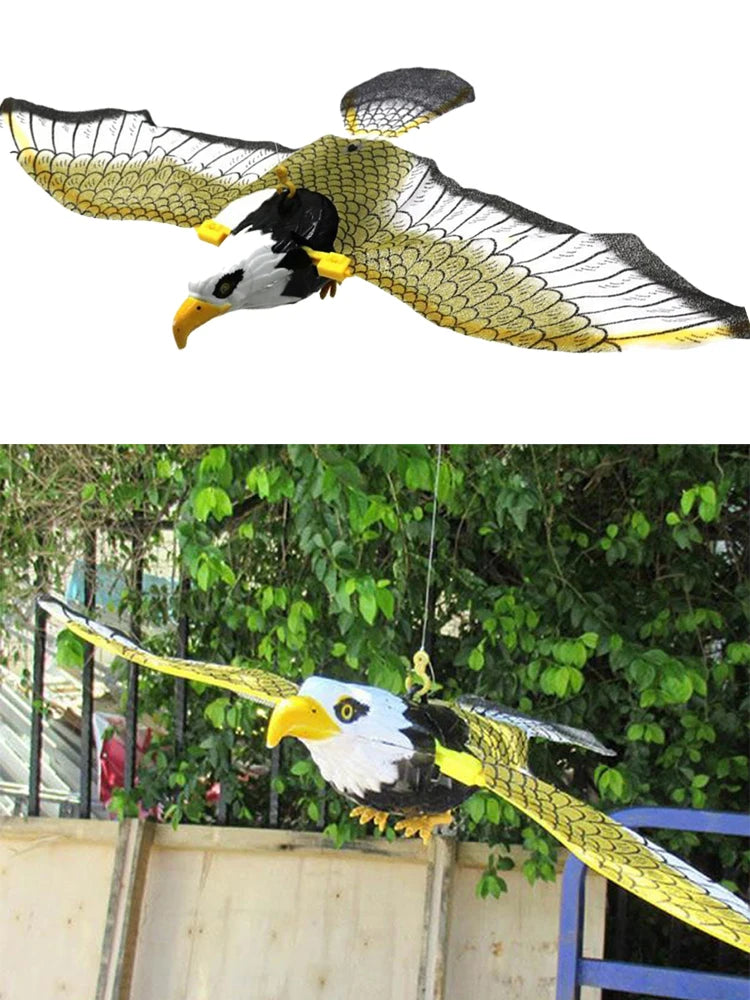 Bird Repellent Hanging Eagle Flying Owl Repellent Scarer Emulation Flying Hawk Bird Garden Scarecrow Yard Outdoor Pest Control