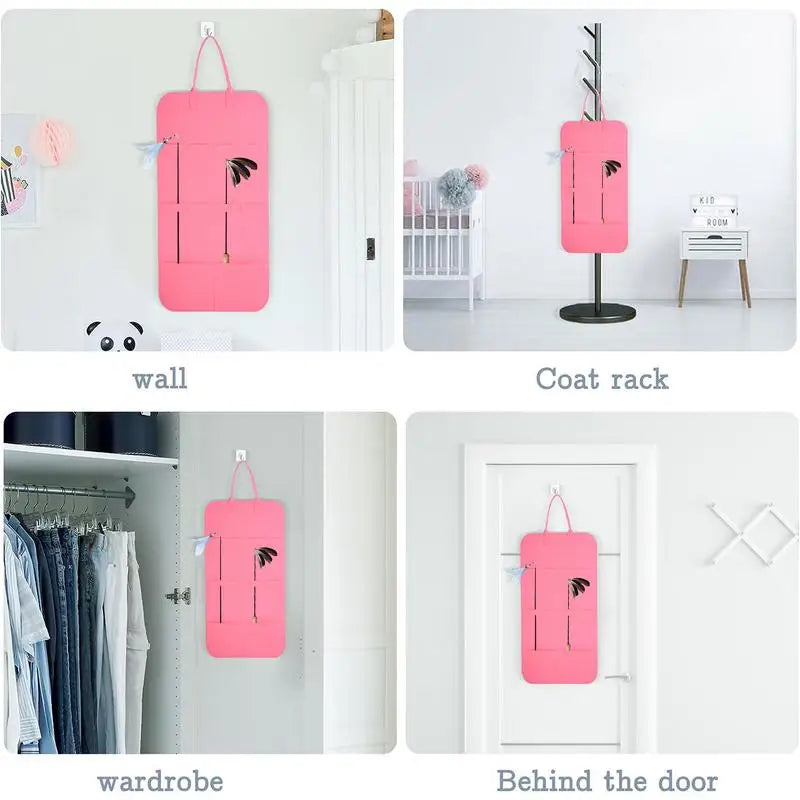 Cat Toy Organizer Wall Organizer Storage Bag Pet Toy Container Cat Teaser Wand Holder Space Saving Wall Storage Felt Bag Indoor