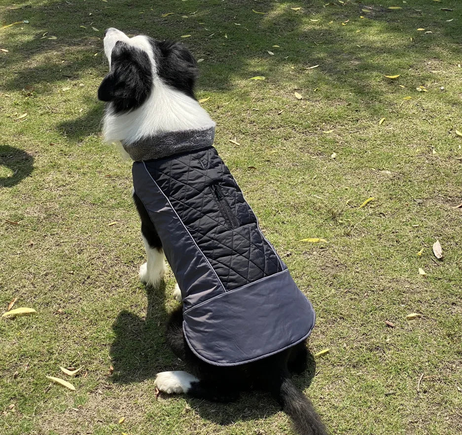 Warm Fleece Collar Dog Coat Jacket Double-Sided Winter Dog Coat Waterproof Puppy Clothing For Small Medium & Large Dogs Supplies