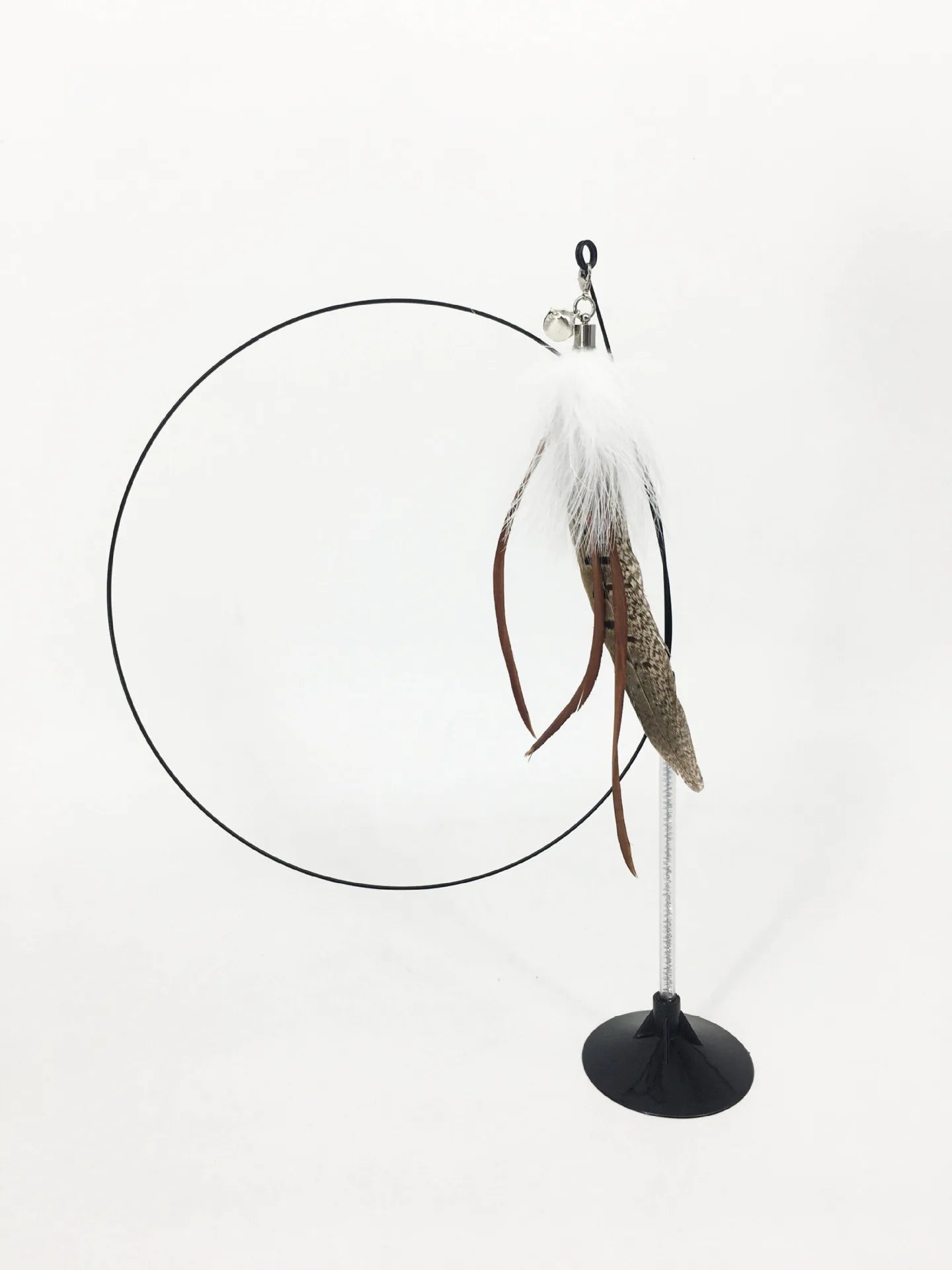 Interactive Cat Toy Handfree Cat Stick Playing Kitten Playing Teaser Wand Toy Suction Cup Bird/Feather Cat Wand Pet Supplies