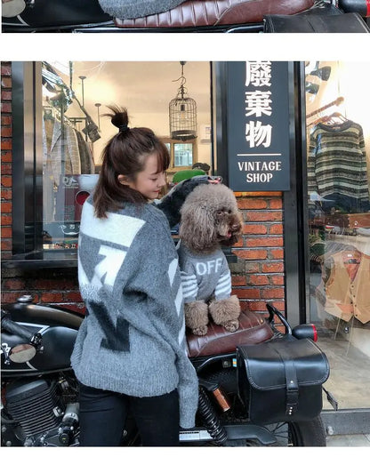 The New Pet Clothes  Cat Sweater  Dog Sweater Korean Version Spring and Autumn Parent-child Wear Six Sizes