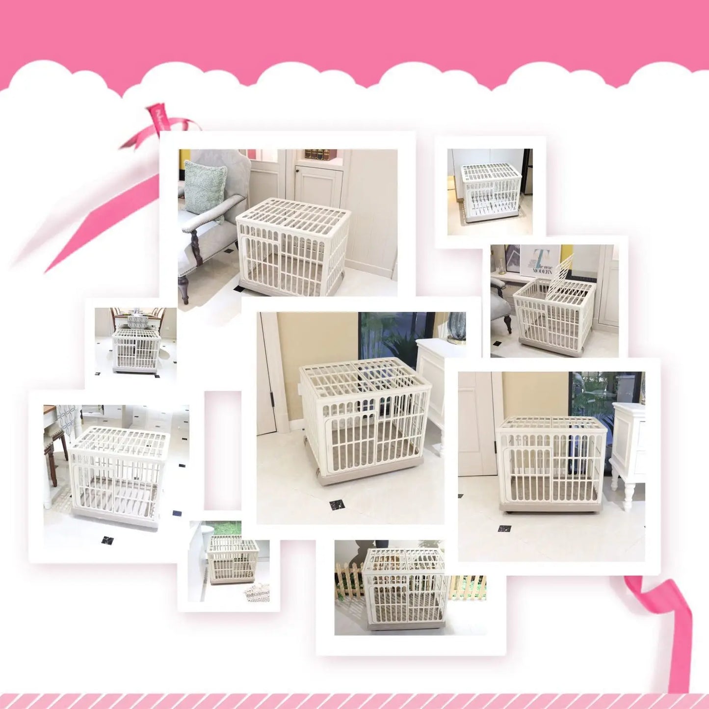 Dog cage Small  Pet cage Household Indoor Medium sized  villa Resin cage