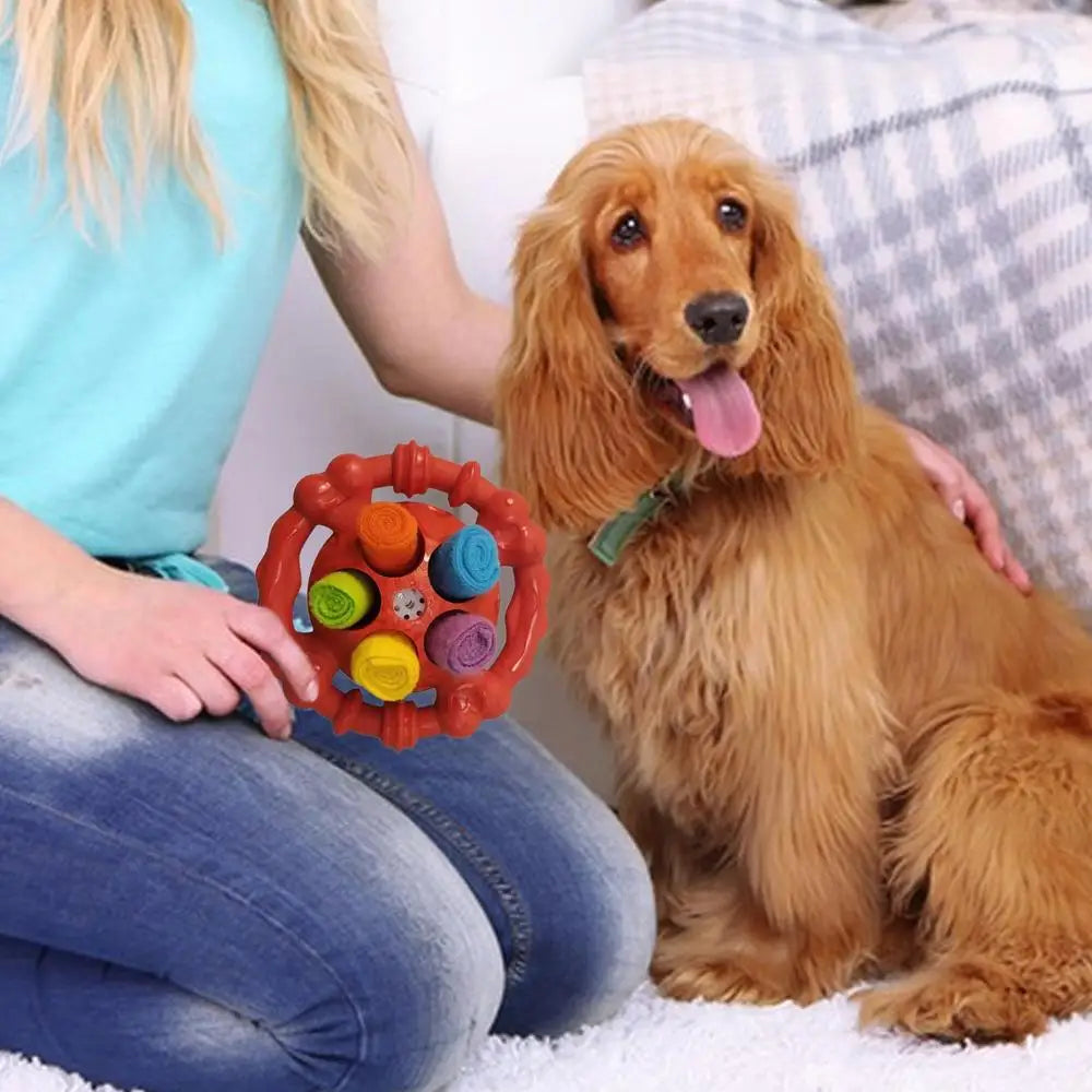 Dog Snuffle Ball Natural foraging Interactive Pet Snuffle Ball Pet Slow Feeder Chew Toys With Bite Resistant Rope Puzzle Dog