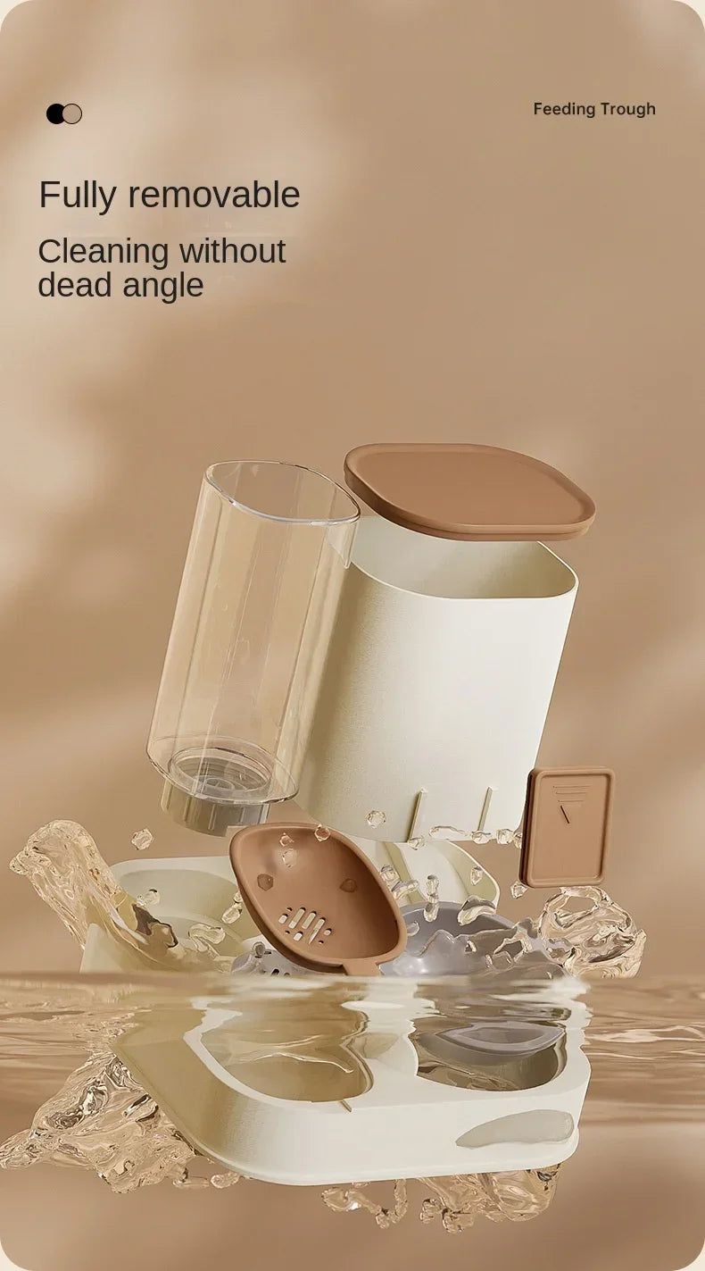 New Type of Pet Cat Large Water Dispenser Automatic Water Feeder Food Container Water and Grain Integrated Dry Wet Separation