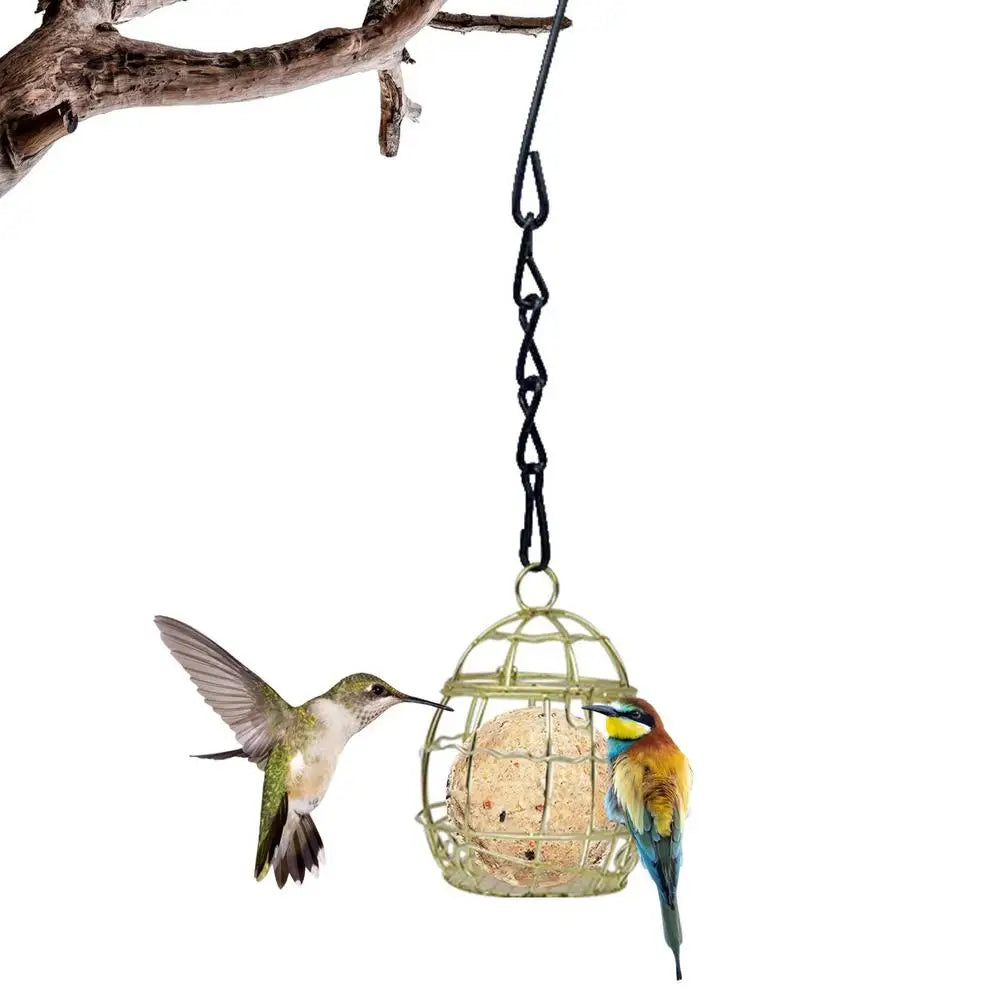 Hanging Bird Feeder Metal Hanging Bird Cage Bird Feeder Squirrel Proof Wild Bird Feeders For Outside Garden Patio Lawn Window