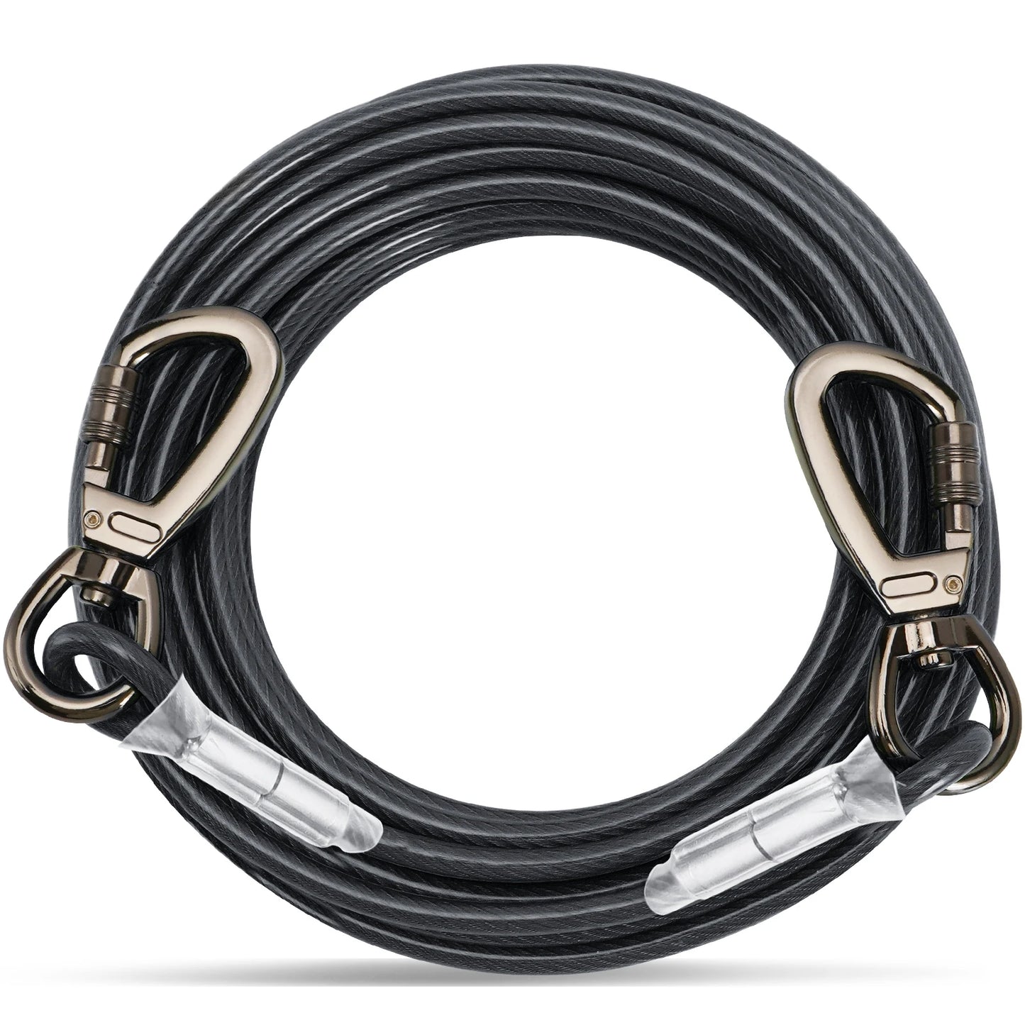 Double-headed Dog Tie Out Cable Leash ,raction rope with metal buckle steel wire anti-rust training collar,Outdoor Dogs Strap