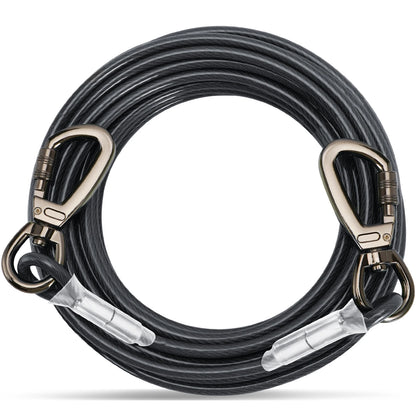 Double-headed Dog Tie Out Cable Leash ,raction rope with metal buckle steel wire anti-rust training collar,Outdoor Dogs Strap