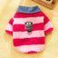 Velvet Warm Pet Cat Sweatshirts Chihuahua Half Sleeve Denim Collar Designer Striped Puppy Winter Clothes Soft Overalls for Yorks