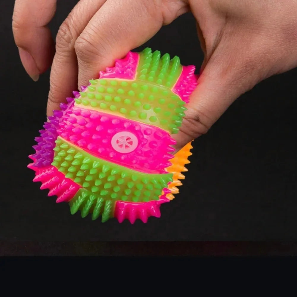 Fun Pet Toys Small Dog Flash Ball Dog Toys Ball Colorful Glowing Elastic Ball Dog Training Throwing Ball interative Toy Ball