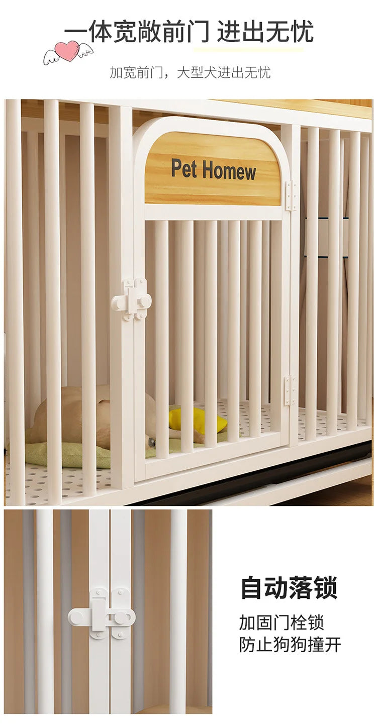 Dog cage household indoor with toilet pulley exquisite workmanship small medium and large dog cage reinforced kennel villa heigh