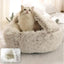Long Soft Plush Round Cat Bed Comfortable Warm For Small Dogs Winter Sleep Bag Cats Nest Round Semi Enclosed Plush Pet Cat Bed