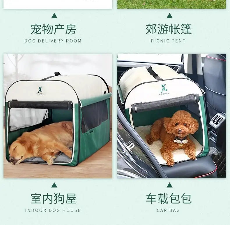 Kennel winter warm winter dog house closed dog house indoor foldable pet car tent dog cage