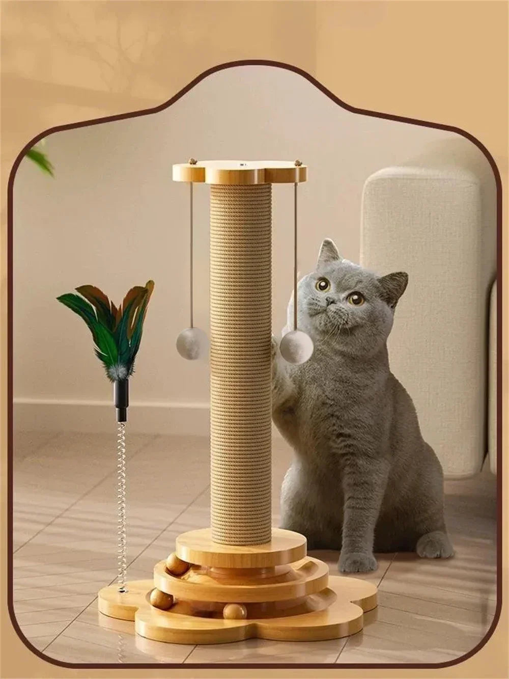 Pet cat toy High-density board Cat Turntable Fun cat baseball durable sisal scraper cat supplies Cat scratching post