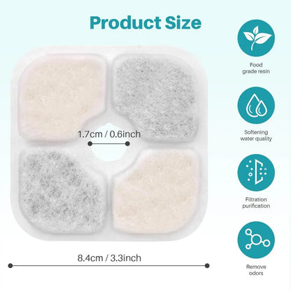Water Filter for Cat Fountain Triple Layer High Density Cotton Cat Water Fountain Filter Resin Activated Carbon Cat Drinking
