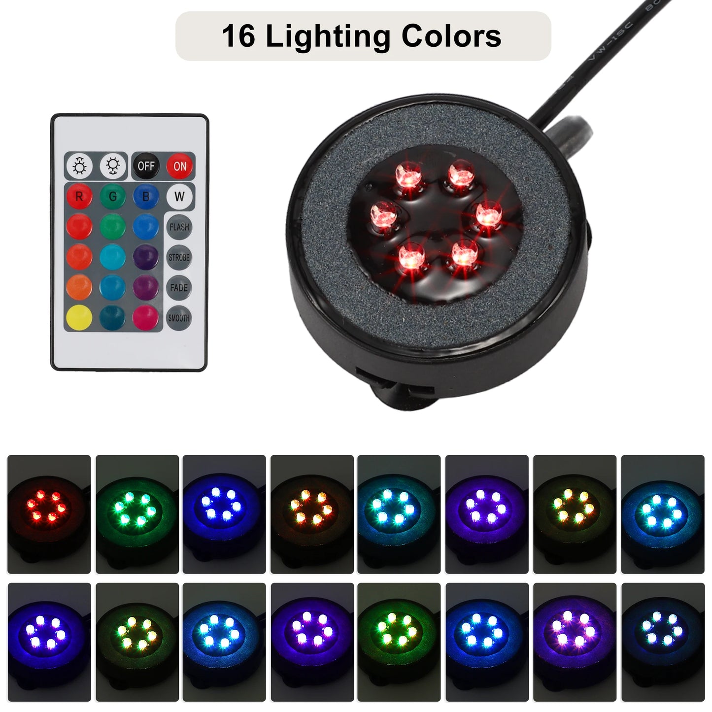 UXCELL LED Aquarium Air Bubble Light 6 Lamp Beads 16 Color Fish Tank Light  1 Set  Fish and Aquatic Pet Supplies