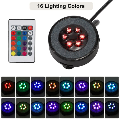 UXCELL LED Aquarium Air Bubble Light 6 Lamp Beads 16 Color Fish Tank Light  1 Set  Fish and Aquatic Pet Supplies